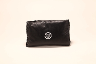 A soft black eyewear bag that can be turned inside out