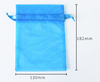 Blue mesh bundle pocket cosmetics sample dustproof storage drawstring bag environmental protection transparent gift jewelry bag