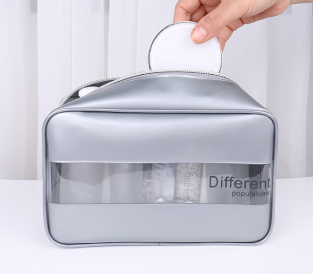 Large capacity traveling bag digital splicing stereo waterproof PVC cosmetic bag transparent hand men's wash bag