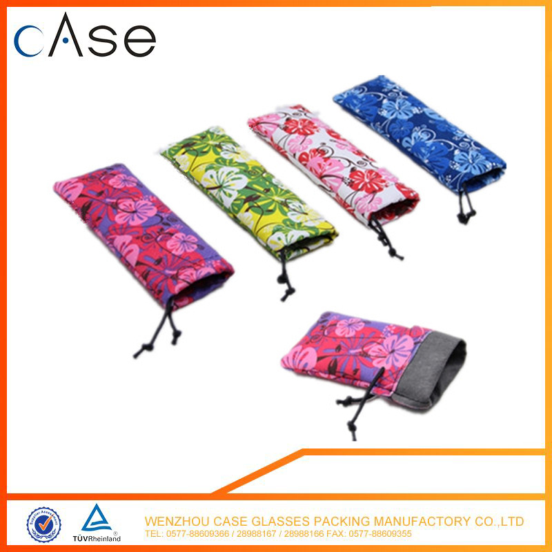 Colorful cheap printed microfiber glasses bag/pouch