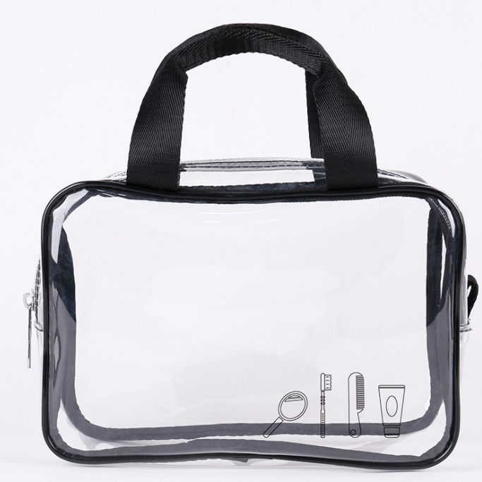 Environmentally friendly multi-function transparent tpu cosmetic bag Travel Large-capacity waterproof wash storage bag set of four
