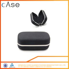 I6145 WenZhou Black canvas personalized sunglasses case with metal strip CASE