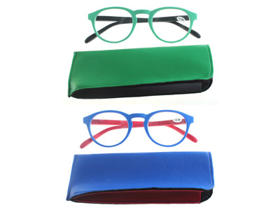F173 Colourful Side strip reading glasses pouch