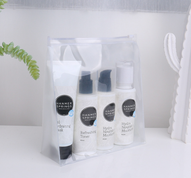 Simple waterproof pvc zipper bag spot high frequency hot pressing transparent pvc bag environmental protection gift cosmetic packaging bag