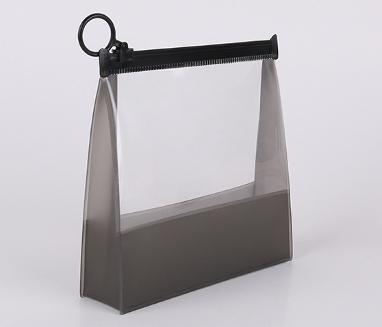 Transparent eva bag zipper bag waterproof voltage cosmetic small bag frosted splicing plastic bag wholesale