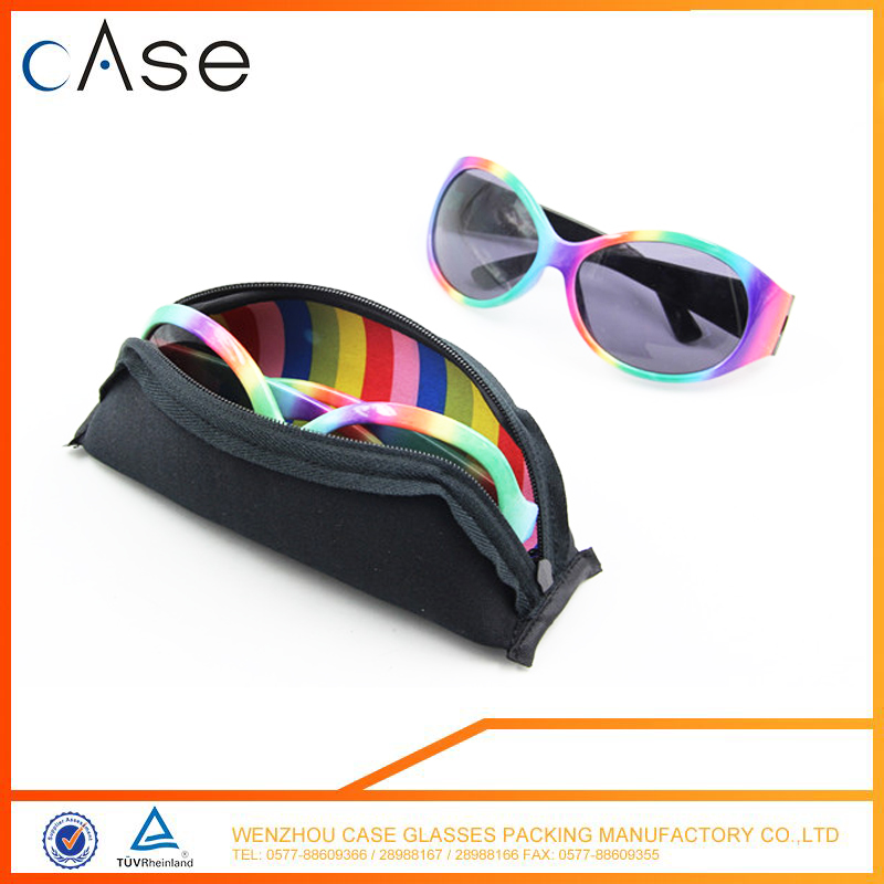 WENZHOU CASE soft diving cloth glasses case with zipper