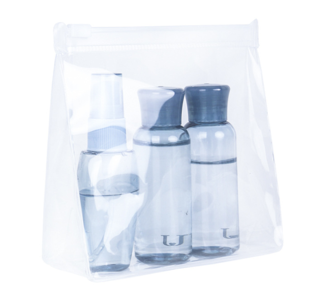 Environmentally friendly eva bag Transparent toothless zipper stand-up bag Size cosmetics sample storage bag