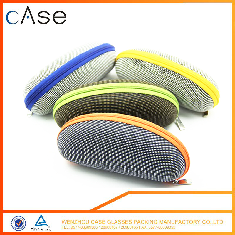 2017 customize cheap glasses case with hook EVA sunglasses case colorfor zipper