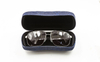 2021 Glasses case A dark blue glasses case with lines printed on it