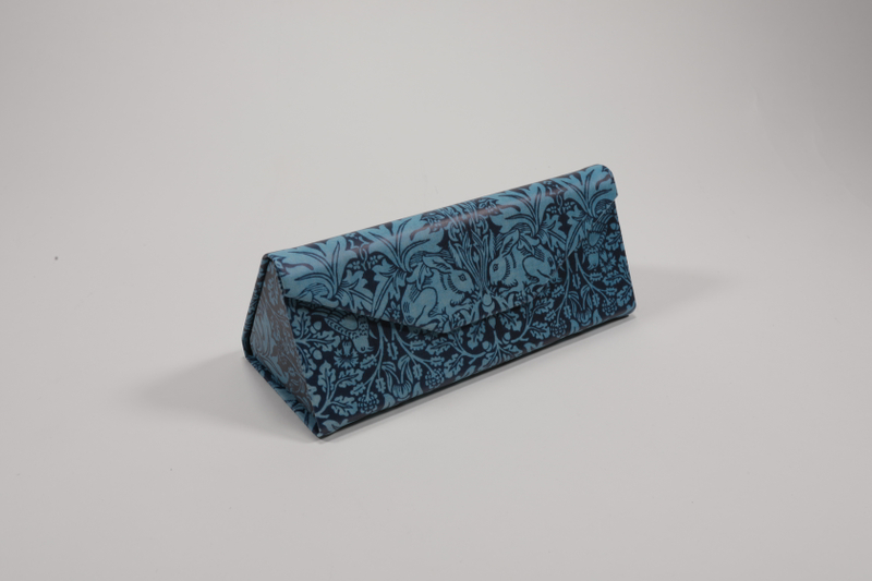Promotional Eyeglass Cases Triangle Folding Sunglass Case Brown Leather Eyewear Protective Case