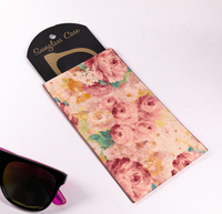 2021 Sunglasses Pouch with A Fleshy Pink Peony Flower Pattern