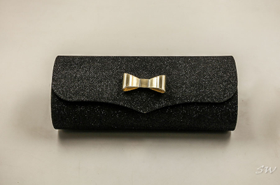 2021 Sunglasses, Black, Cylindrical Appearance, Handmade Glasses Case with Gold Bow Decoration, Fun Design, Delicate, Beautiful