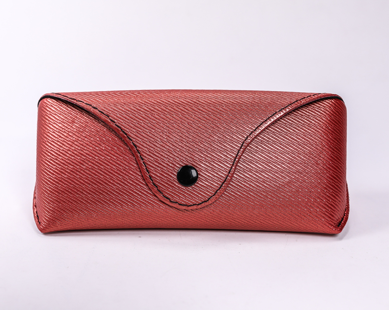 2021 Glasses case Sunglasses red glasses case, the appearance of a small leather bag