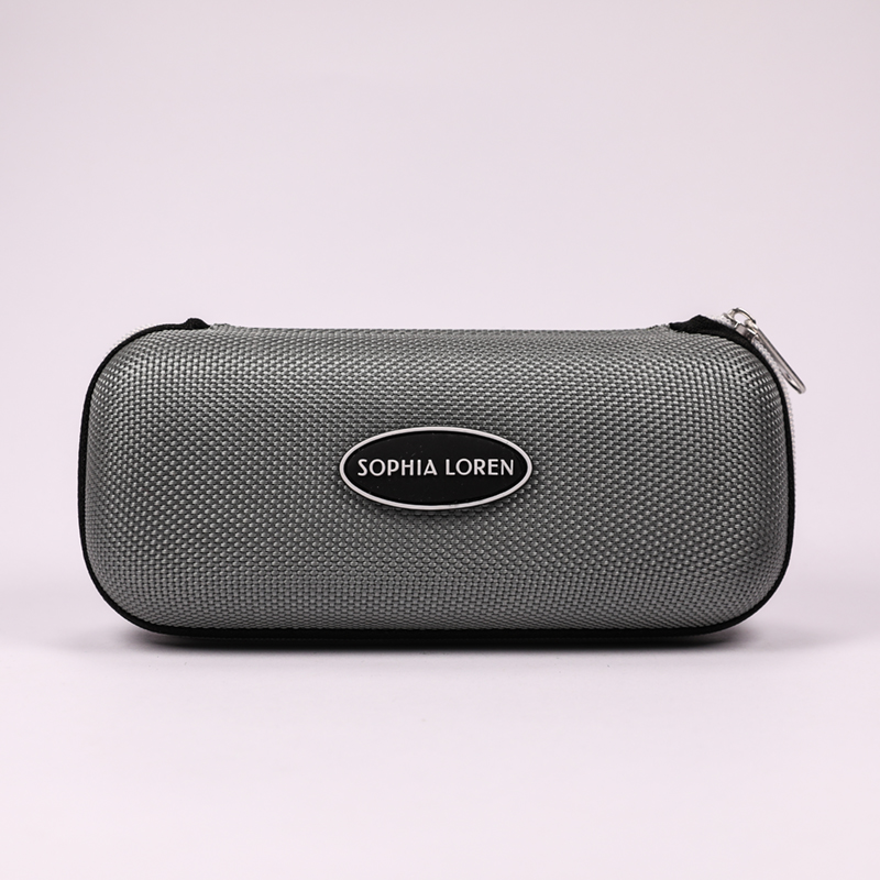 2021 Glasses Case Sunglasses Gray, Printed with The LOGO, Zip Type Glasses Case