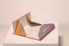 Triangle Folding Sunglasses Case with Oxford fabric；Reading Glasses Box Foldable Triangle Spectacle Case