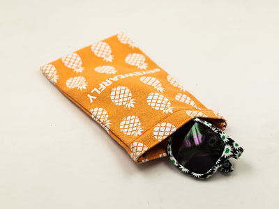 Design printed cotton bag for sunglasses with leaf spring D99