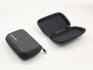 Black PU rectangle EVA eyeglasses case with logo H104