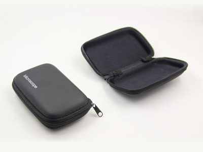 Black PU rectangle EVA eyeglasses case with logo H104