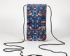 2021 Sunglasses, Dark Blue, Print Irregular Flower And Bird Pattern of Closed Glasses Bag, Cell Phone Holding Bag