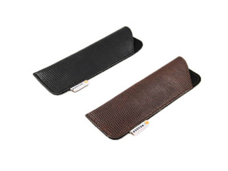Leather snake pattern reading glasses pouch with label F24